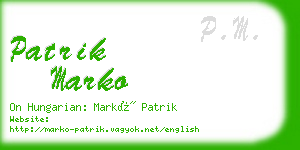 patrik marko business card